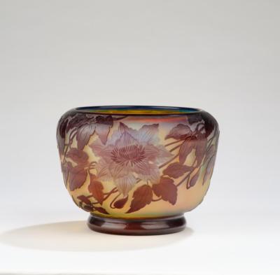 A vase (bowl) with clematis, Emile Gallé, Nancy, c. 1925 - Jugendstil and 20th Century Arts and Crafts