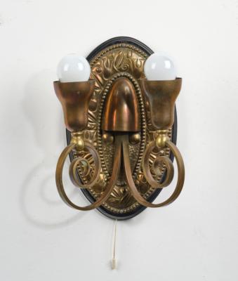 A two-light wall lamp, in the manner of Josef Emanuel Margold, Vienna c. 1915 - Jugendstil and 20th Century Arts and Crafts