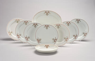 A maple pattern service in nine pieces, model “T smooth”, in-house design from 1900/01, decoration by Paul Richter, designed in 1904, Meissen Porcelain Factory, by 1924 - Secese a umění 20. století