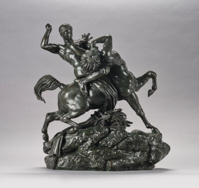 Antoine-Louis Barye, a large bronze sculpture: Theseus and the Minotaur, Bardedienne, Paris - Jugendstil e arte applicata del XX secolo
