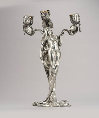 Claude Bonnefond (1868-1936), a three-armed candlestick in the shape of a female figure, France, c. 1900 - Jugendstil and 20th Century Arts and Crafts