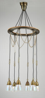 A large six-light chandelier, c. 1900 - Jugendstil e arte applicata del XX secolo