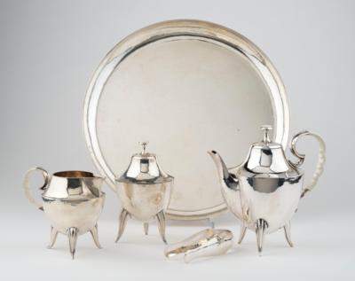 Josef Hoffmann, a complete five-piece coffee service, model numbers S 5251, S 5252, S 5253, S 5254 and S 5255, Wiener Werkstätte, c. 1920 - Jugendstil and 20th Century Arts and Crafts