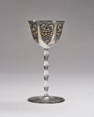 Karl Massanetz (Steinschönau 1890-1918 Lämmerle), a liqueur glass, Werkstatt Karl Massanetz, Steinschönau, for J. & L. Lobmeyr, Vienna, 1914 - Jugendstil and 20th Century Arts and Crafts