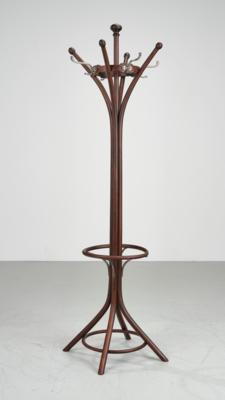 A “Kleiderstock” with umbrella stand with nickel-plated iron hooks with embossed numbering: 1190, model number 21 (no. 10321), designed before 1904, executed by Gebrüder Thonet, Vienna - Jugendstil e arte applicata del XX secolo