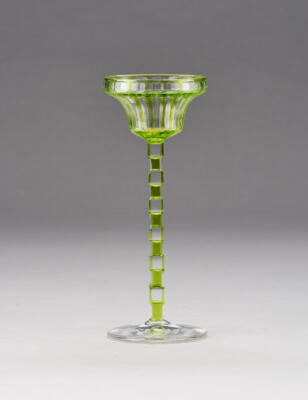 A liqueur glass, attributed to Otto Prutscher, designed in around 1907, Meyr’s Neffe, Adolf, merchant-employer E. Bakalowits, Söhne, Vienna - Secese a umění 20. století