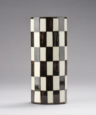 A vase with black and white decoration, model number 3988, Bernhard Bloch, Eichwald, before 1913 - Jugendstil and 20th Century Arts and Crafts