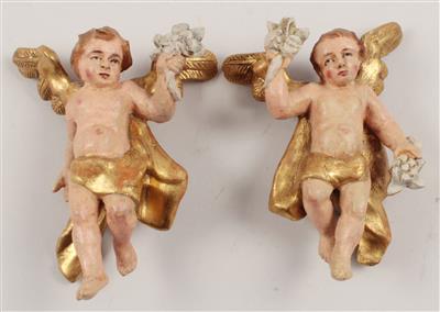 Paar kleine Biedermeier Engel, - Antiquitäten