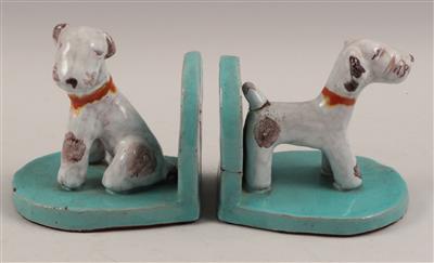 1 Paar Terrier-Buchstützen, - Antiquitäten