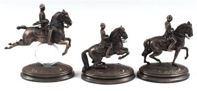 Victor Hammer (Wien 1913-1986ebenda)-3 Reiterfiguren aus der Wiener Hofreitschule, - Antiquariato