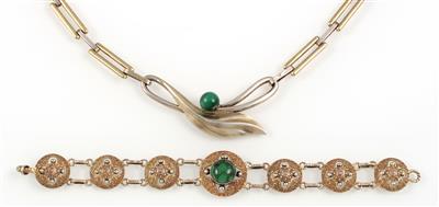 Collier und Armband, - Antiquitäten