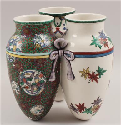 Dreiteiliges Vasenensemble, - Antiques