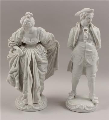 Herr und Dame in barocker Kleidung, - Antiquariato