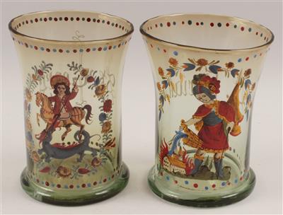 St. Georg und St. Florian - Becher, - Antiques