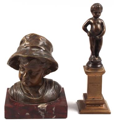 Knabenbüste mit Hut, Manneken Pis, - Antiques