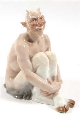 Martin Wiegand(1867-1961), Sitzender Faun, - Antiquitäten