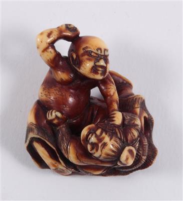 Netsuke zweier Raufenden, - Antiques