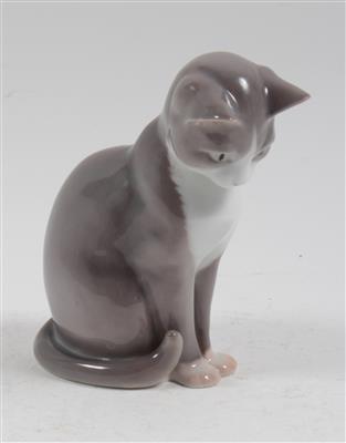 Sitzende Katze, - Antiques