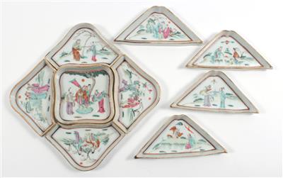 Famille rose-Sweet Meat Set von 9 Schalen, - Antiquariato