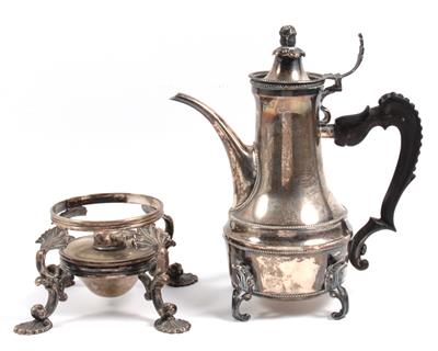 Kaffeekanne und Rechaud, - Antiquitäten