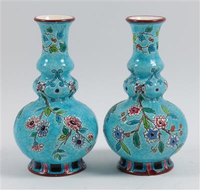1 Paar Vasen, - Antiquitäten - Schwerpunkt Uhren