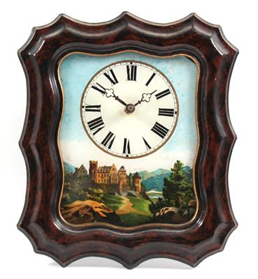 Bäuerliche Hinterglas Bilderuhr - Antiquitäten - Schwerpunkt Uhren