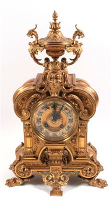 Historismus Bronze Kaminuhr - Antiquitäten - Schwerpunkt Uhren