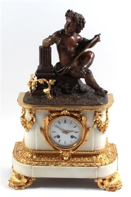 Historismus Bronze Kaminuhr - Antiquitäten - Schwerpunkt Uhren