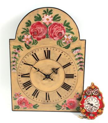Konvolut von fünf bäuerlichen Uhren des 20. Jh. - Antiquitäten - Schwerpunkt Uhren