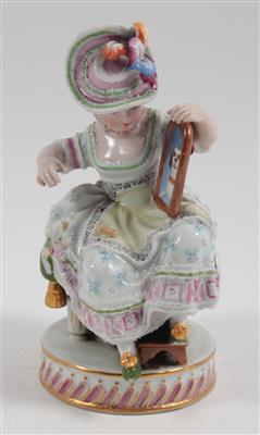 Sitzende Dame mit Spiegel, - Antiques