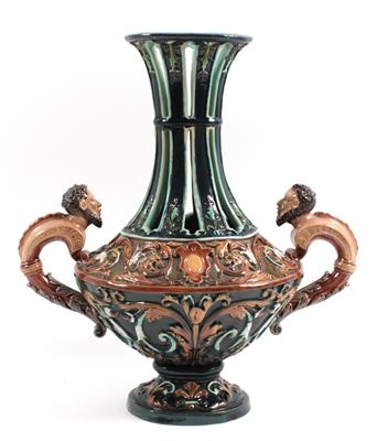 Historismus-Henkelvase, - Antiquitäten