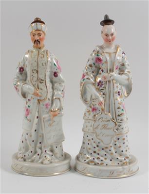 Chinesin und Chinese als Flakon, - Antiques