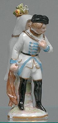 Soldat- und Mädchenflacon, - Antiques