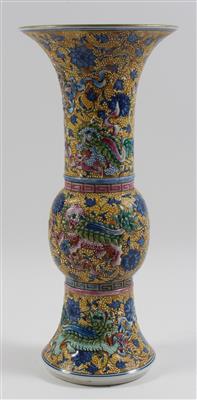 Famille rose Vase, gu - Antiques