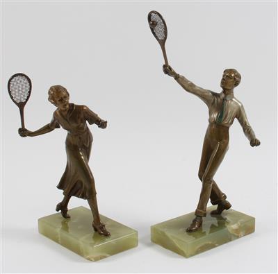 Tennis spielendes Paar, - Antiquariato