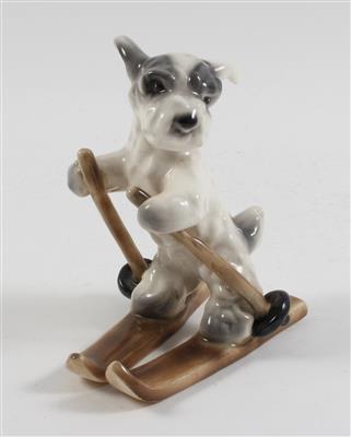 Schifahrender Terrier, - Antiques