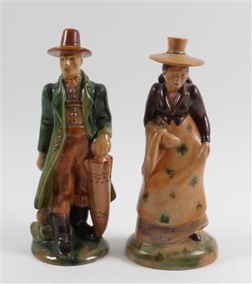 Frau und Mann in Tracht, - Antiquariato