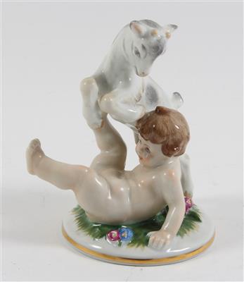 Putto mit Zicklein, - Antiquitäten