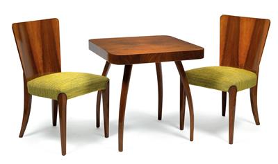 Jindrich Halabala(1903-1978), Vier Stühle H 214 und Tisch H 259, - Antiques