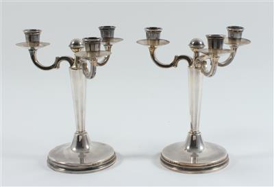 Paar schwedische vierflammige Silber Kerzenleuchter, - Antiquariato