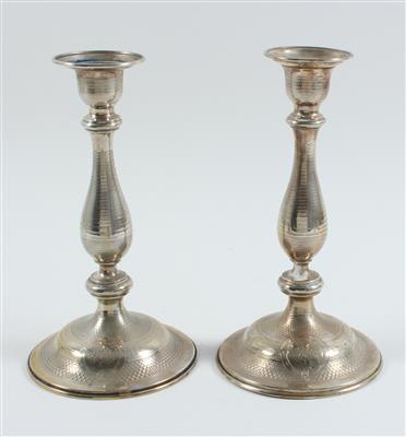 Paar Silber Kerzenleuchter, - Antiques