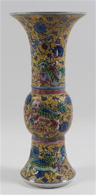 Famille rose Vase, gu - Antiquariato