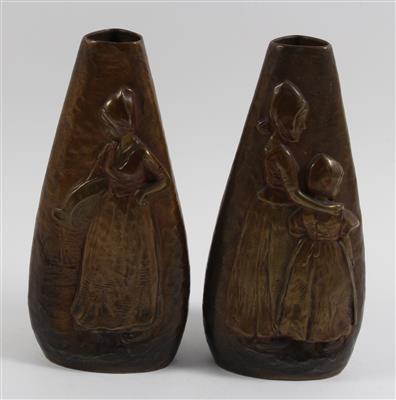 Peter Teresczcuk(1875-1963), Vasenpaar mit holländischen Mädchen, - Antiquariato