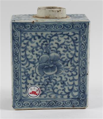 Blau-weiße Teedose, - Antiques