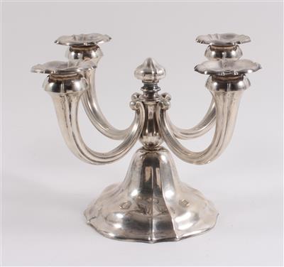 Wiener vierflammiger Silber Kerzenleuchter, - Antiques