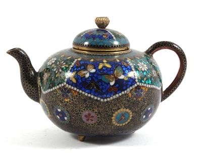 Cloisonné Teekanne mit Deckel, - Antiquariato