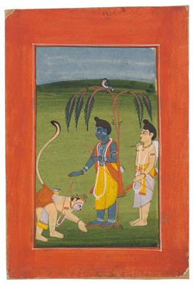 Miniaturmalerei, Szene aus dem Ramayana - Antiques