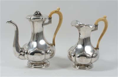 Wiener Silber Kaffeekanne und Wassergießer, - Antiquariato