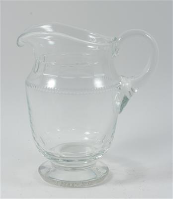 Glas Krug aus farblosem geschliffenen Glas, - Antiquitäten