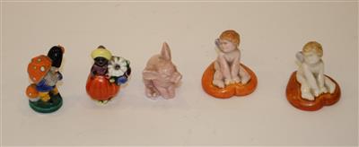 5 kleine Keramikfiguren - Antiques